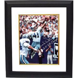 Charlie Waters Signed Dallas Cowboys 8X10 Photo Custom Framed 2X SB Champs! (White Jersey)- Waters H