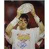 Image 1 : Matt Leinart Signed USC Trojans 16X20 Photo W/ Trophy- Heisman 04/ 2X Champs- Leinart Hologram