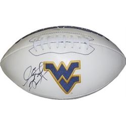 Geno Smith Signed West Virginia Mountaineers Logo Football (Black Sig)- JSA Hologram
