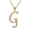 Image 1 : Sterling Silver CZ G Initial - Rose/White