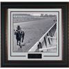 Image 1 : Ron Turcotte Unsigned 1973 Belmont Stakes Vintage B&W 11X14 Photo Leather Framed V Groove Matting Ho