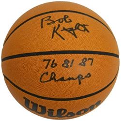 Bobby Knight Signed NCAA Wilson Indoor/Outdoor Basketball 76 81 87 Champs- PSA Hologram (Indiana Hoo