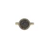 Image 1 : Gold Plated Sterling Silver, 11Mm Round Circe, 8Mm Grey Druzy Natural Stone With CZ Border, Ring Siz