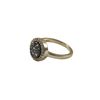 Image 2 : Gold Plated Sterling Silver, 11Mm Round Circe, 8Mm Grey Druzy Natural Stone With CZ Border, Ring Siz