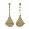Image 1 : Gold Plated Sterling Silver, Upside Down Cone Shape Post Earrings With CZ Pave, 2.36