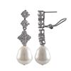 Image 1 : Sterling Silver CZ -Pearl Earrings