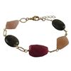 Image 1 : Garnet Combination Semi Precious Stones, Brass Link Chain,  Bracelet, 7.5" 1"
