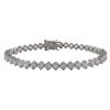 Rhodium Plated Sterling Silver, 4Mm Round CZ Tennis Bracelet With Double Safety Lock, 7.5"