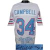 Image 1 : Earl Campbell Signed Houston Oilers Prostyle White TB Jersey HOF 91 W/ Embroidered Stats- JSA Hologr