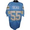 Image 1 : Junior Seau San Diego Chargers Unsigned Powder Blue Prostyle TB Jersey XL