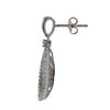 Image 2 : Rhodium Plated Sterling Silver Teardrop Post Earrings With White CZ, 1.10&Quot;