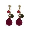 Image 1 : Ruby Stones On Gold Filled Post Earrings
