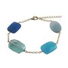 Image 1 : Aqua And Blue Chalcedony Combination Semi Precious Faceted Chunky Stones On Gold Plated Sterling Sil