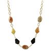 Image 1 : Brass Link Chain, Assorted Semi Precious Stones Necklace