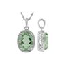 Image 1 : SILVER MINTGREEN QUARTZ / DIAMOND PENDANT (#7265MGQ)