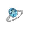 Image 1 : SS SWISS BLUE TOPAZ / DIAMOND RING - Size 7 (#10168SW)