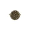 Image 1 : Gold Plated Sterling Silver, 15Mm Round Circle, 12Mm Champagne Druzy Natural Stone With CZ Border, R