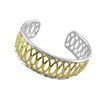 Image 1 : STERLING SILVER GOLDPLATED DIAMOND CUFF BANGLE (#7881D)