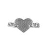 Image 1 : Sterling Silver Heart With CZ Ring Size 7