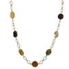 Image 1 : Natural Combination Semi Precious Stones On Gold Tone Brass Chain- 16" 3"