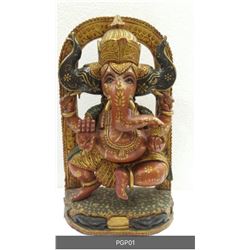 painted 3 face ganesha on pawati