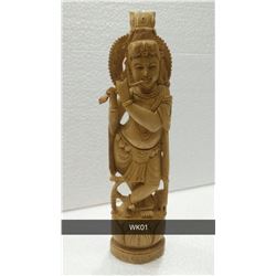Wooden standing Krishna