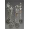 Image 1 : Pair of Anglo-Irish Cut Glass Luster Candlesticks, 20th Century, Minor chips to prisms., He...