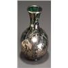 Image 1 : American Sterling Overlaid Emerald Green Glass Vase, First Quarter 20th Century, The base wit...