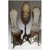 Image 1 : Pair of Victorian Rococo Style Walnut Upholstered Side Chairs, American or English, Last Quarte...