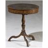 Image 1 : George III Style Satinwood Inlaid Walnut Small Tip-Top Tripod Drum Table, Last Quarter 19th Cen...