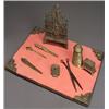 Image 1 : Group of Continental Brass Desk Accessories, Last Half 19th Century, Consisting of four blott...