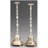 Image 1 : Pair of Venetian Molded and Gilt Brass Mounted Rock Crystal Pricket Candlesticks, 19th Century...