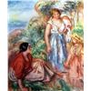 Image 2 : Renoir, Pierre Auguste Peintures Deux Femmes Et Une Fillette Dans Un Paysage c.1912-14 Fine Art Prin