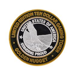 .999 Silver Golden Nugget Las Vegas $10 Casino Gaming Token Limited Edition
