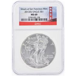 2013-S $1 American Silver Eagle Coin NGC Graded MS69
