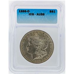 1886-O $1 Morgan Silver Dollar Coin ICG Graded AU58