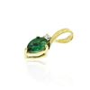 Image 2 : 10KT Yellow Gold 0.35ct Emerald and Diamond Pendant