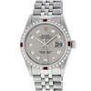 Image 1 : Mens Rolex Stainless Steel Slate Grey Diamond and Ruby DateJust Wristwatch