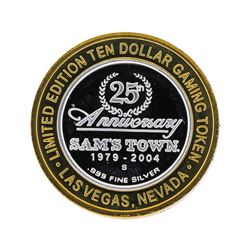 .999 Silver Sam's Town Las Vegas $10 Casino Gaming Token Limited Edition