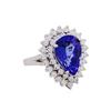 Image 1 : 14KT White Gold 5.68ct Tanzanite and Diamond Ring