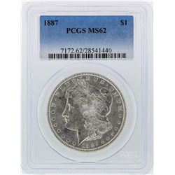 1887 $1 Morgan Silver Dollar PCGS Graded MS62