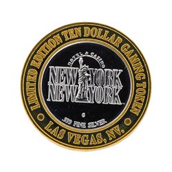.999 Silver New York-New York Las Vegas $10 Casino Gaming Token Limited Edition