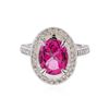 Image 2 : 14KT White Gold 5.00ct Pink Topaz and Diamond Ring
