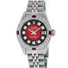 Image 1 : Rolex Ladies Stainless Steel Red Vignette Diamond and Ruby Datejust Wristwatch