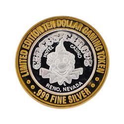 .999 Silver Circus Circus Hotel & Casino Reno $10 Gaming Token Limited Edition