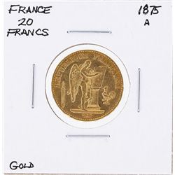 1875A 20 Francs France Gold Coin