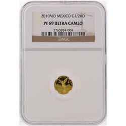 2010MO 1/20oz Mexico Gold Coin NGC PF69 Ultra Cameo