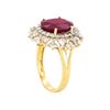 Image 3 : 14KT Yellow Gold 6.31ct Ruby and Diamond Ring