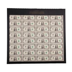 Rare 1981 $1 Uncut Sheet with Mismatch Serial Error