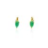 Image 1 : 10KT Yellow Gold 0.3ct Emerald and Diamond Earrings